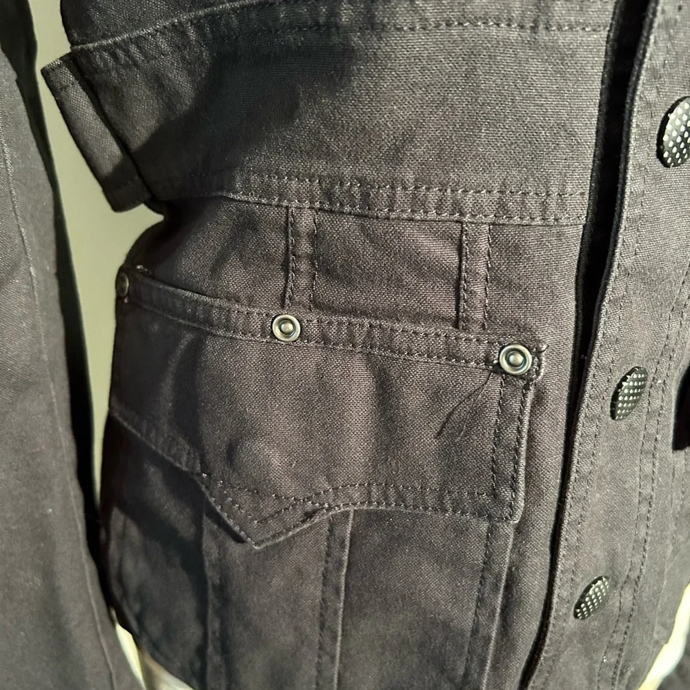 Diesel Black Utility Jacket Button Down Size Large - Picture 3 of 12